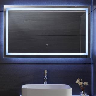 Designové nástěnné zrcadlo do koupelny s osvětlením led 100x60 cm