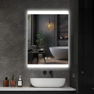 Koupelnové osvětlené zrcadlo napájení ze zásuvky 80x60 cm