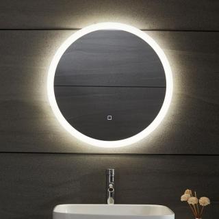 Kulaté nástěnné zrcadlo 60 cm do koupelny, led osvětlení