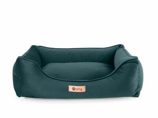 Kvalitní pelíšek pro malého psa do bytu, snímatelný pratelný potah na zip, zelený, 55x42 cm