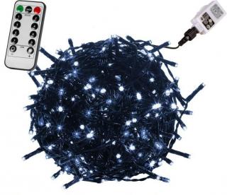 LED řetěz na vánoční strom venkovní + vnitřní, stud. bílý, časovač, efekty, DO, 40 m