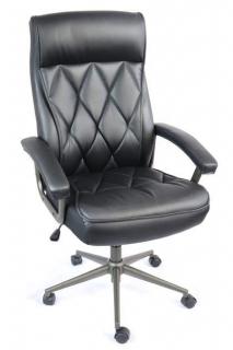Luxusní velmi pohodlná kancelářská židle na kolečkách, prošívaná, černá