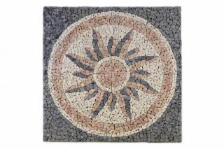 Mozaiková dlažba / obklad mramor, motiv slunce,120x120 cm