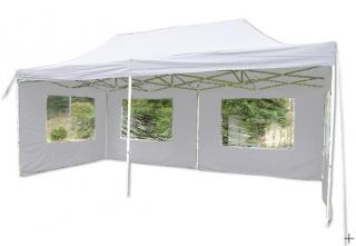 Nůžkový párty stan profi 3x6 m skládací, celouzavřený, bílý