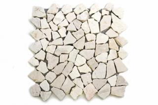 Obklad mozaika z mramoru venkovní + vnitřní, krémová, 1 m2
