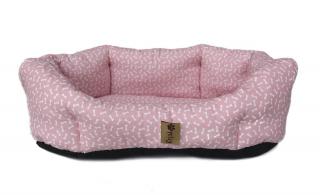 Pratelný pelíšek pro malé psy - český výrobek, růžový, 50x40x17 cm