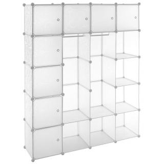 Skládací skříňka- regál s různými možnostmi sestavení, transparentní, 178x145x37 cm