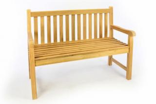 Týková venkovní lavička na zahradu / před dům, 120 cm