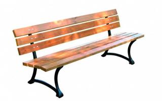 Venkovní lavice do parků a zahrad, k přišroubování, kov + borovicové dřevo, 180 cm