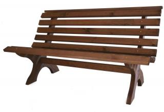 Venkovní lavička na sezení dřevěná tmavě hnědá trojsedák 150 cm