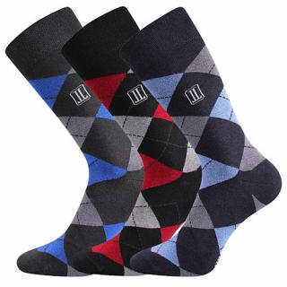 Barevné ponožky Dikarus káro / mix B 3 páry - 43-46