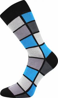 Barevné ponožky kostky modré - 43-46