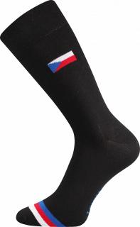 Barevné ponožky s vlajkami černá - 43-46