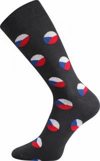 Barevné ponožky s vlajkami tmavě šedá - 43-46