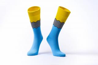 Barevné ponožky Soxit Waves Blue-Yellow - 36-40