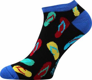 Barevné ponožky žabky kotník - 35-38