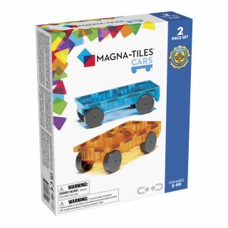 Magnetická stavebnice Auta - 2 díly (rožšíření - modrá a oranžová) | Magna Tiles