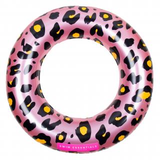 Velký nafukovací kruh Růžový-hnědý leopard 90 cm | Swim Essentials