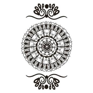 Černá mandala - henna nalepovací tetování