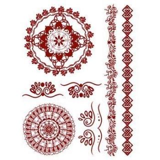 Červené mandaly - henna nalepovací tetování