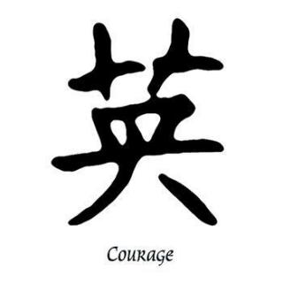 Kanji znak Courage - nalepovací tetování