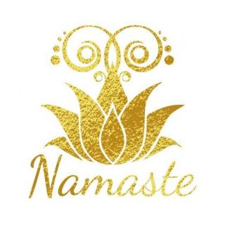 Metalický motiv Namaste - nalepovací tetování