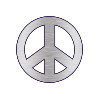 Metalický stříbrný symbol Peace - nalepovací tetování