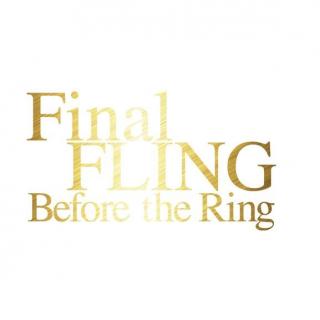 Metalický zlatý nápis Final Fling Before The Ring - svatební nalepovací tetování