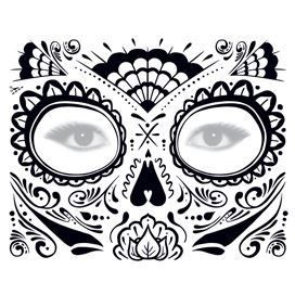 Třpytivá halloweenská maska - nalepovací tetování na obličej