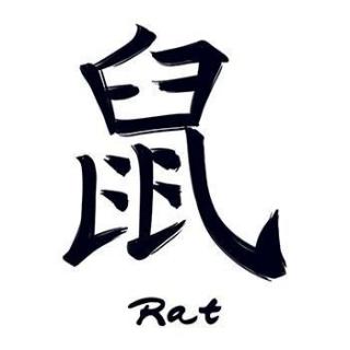 Znamení čínského zvěrokruhu Krysa - nalepovací tetování