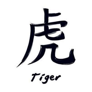 Znamení čínského zvěrokruhu Tygr - nalepovací tetování