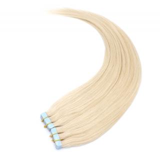 Tape in - vlasové pásky 40 cm - odstín platinová blond