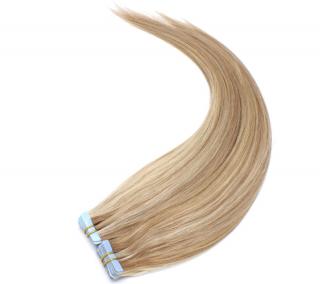 Tape in vlasy k prodloužení 60cm - odstín světlý melír