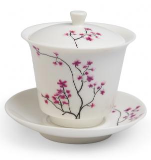 Cherry Blossom - porcelánový - Gaiwan (Zhong), 0,12 l, třešeň
