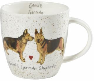 Německý ovčák, Gentle german shepherds - porcelánový hrnek s motivem psa 0,4 l, Alex Clark