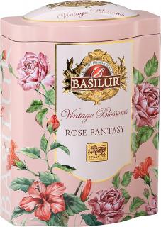 Vintage Blossoms Rose Fantasy - zelený aromatizovaný sypaný čaj v plechové dóze 100 g