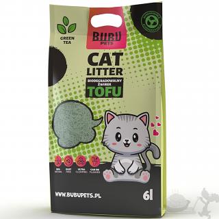 Bubu pets Tofu biologicky rozložitelné stelivo pro kočky 2,5 kg / 6 l s vůní zeleného čaje
