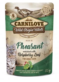 Carnilove Cat Pouch Rich in Pheasant Enriched with Raspberry Leaves 85g