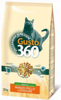 Gusto cat adult mix hovězí, kuřecí, zelenina 20kg