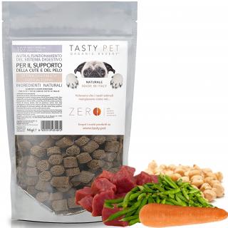 TASTY PET adult/puppy KŘUPKY s hovězím, mrkví, hráškem a cizrnou 90g - ENERGY PLUS