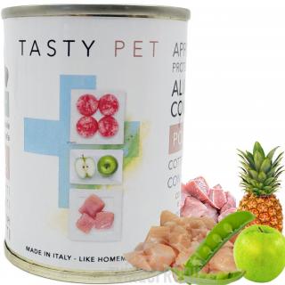 TASTY PET premium konzerva pro kočky kuřecí/vepřové SENSITIVE - masové kuličky 130g