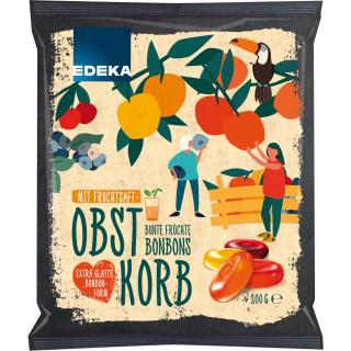 Edeka Pestré ovocné bonbony ve 4 variantách 200g  - originál z Německa