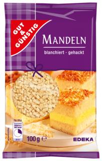 G&G Mandle - nasekaná, blanžírovaná 100g  - originál z Německa