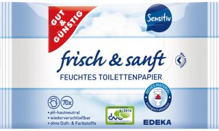 G&G Vlhčený toaletní papír Sensitiv s Aloe Vera 2 x 70 ks, 140 ks  - originál z Německa