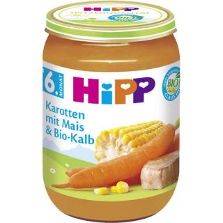 HiPP Bio Mrkev s kukuřicí a BIO telecím masem 190g  6+