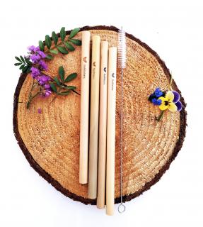 Bambusová brčka 4ks délka: 25 cm