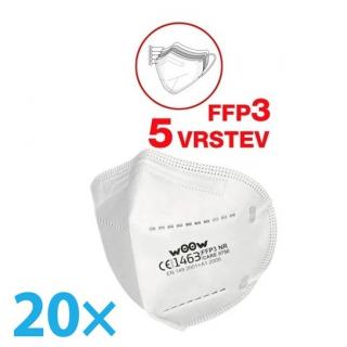 Respirátor FFP3 NR - PROTECTIVE MASK CARE0750 (5 vrstev) balení 20ks (WOOW )