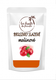 Brusinky slazené (klikva) s malinovou přichutí 1 kg LES FRUITS DU PARADIS