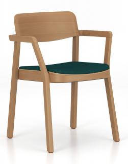 Nowy Styl - Dřevěná židle Embla 4LA LB W s čalouněným sedadlem
