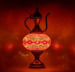 Krásy Orientu Orientální skleněná mozaiková stolní lampa Afiya - Karafa - ø skla 16 cm